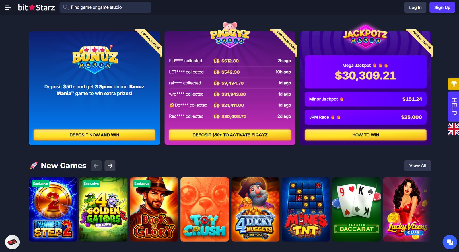 BitStarz Bonuz Mania, Piggyz, and new game tiles