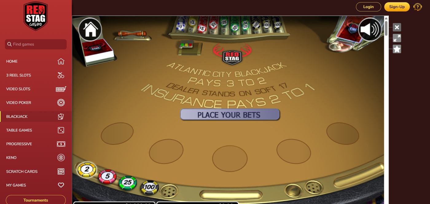 Atlantic City Blackjack at Red Stag